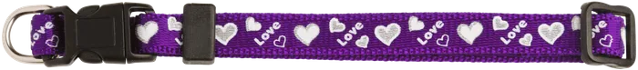PUPPY LOVE HEARTS COLLAR PURPLE