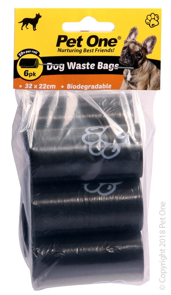 DOGGY WASTE BAGS BIODEGRADABLE 6PK