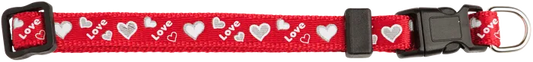 PUPPY LOVE HEARTS COLLAR RED