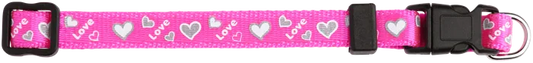 PUPPY LOVE HEARTS COLLAR PINK