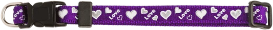 PUPPY LOVE HEARTS COLLAR PURPLE