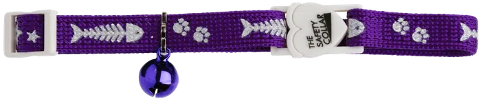 CAT SAFETY BUCKLE FISH BONE PURPLE