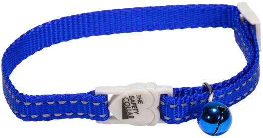 COLLAR CAT ADJ 30CM REFL BLUE