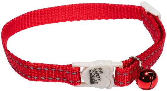 COLLAR CAT ADJ 30CM REFL RED