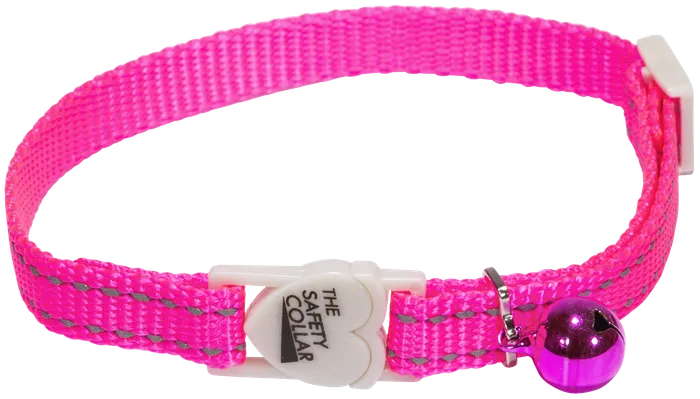 COLLAR CAT ADJ 30CM REFL PINK