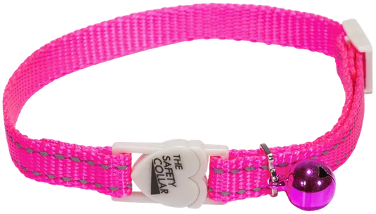 COLLAR CAT ADJ 30CM REFL PINK