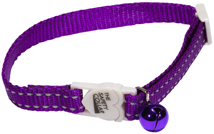 COLLAR CAT ADJ 30CM REFL PURPLE