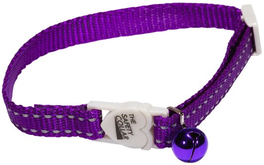 COLLAR CAT ADJ 30CM REFL PURPLE