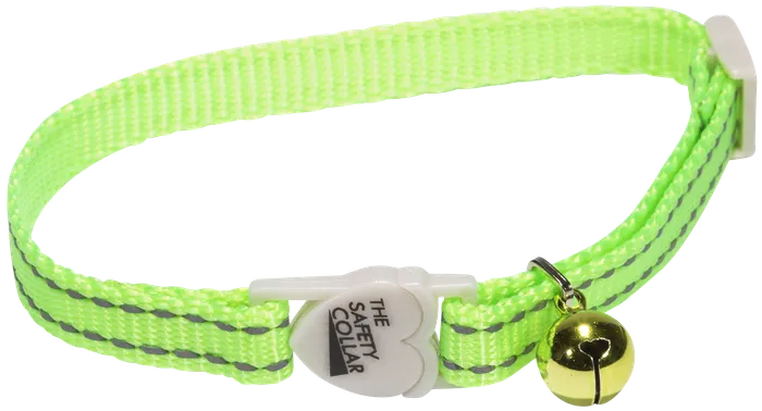 COLLAR CAT ADJ 30CM REFL FLURO GREEN