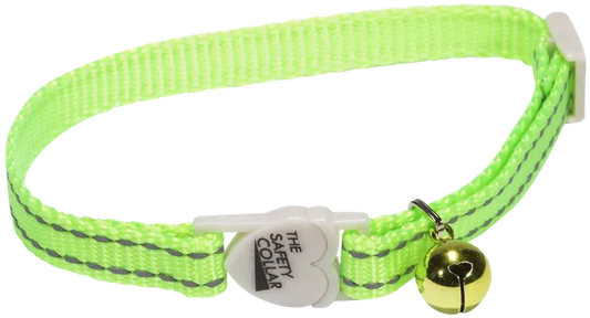 COLLAR CAT ADJ 30CM REFL FLURO GREEN