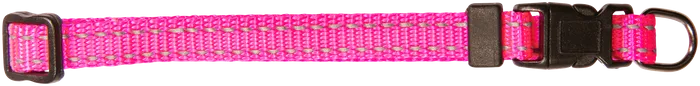 COLLAR PUP ADJ 30CM REFL PINK