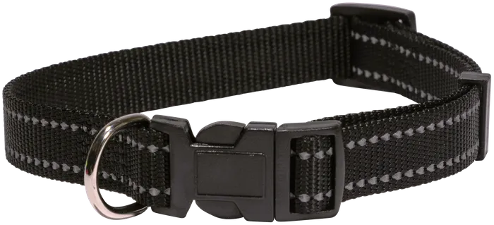 BEAU PET COLL 25MM ADJ REFLEC BLACK