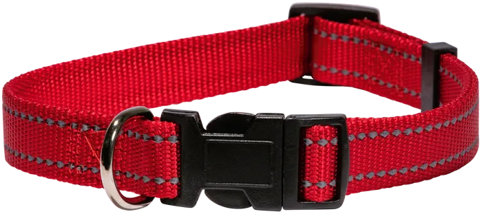 BEAU PET COLL 25MM ADJ REFLEC RED