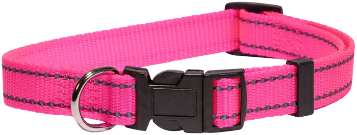 BEAU PET COLL 20MM ADJ REFLEC PINK