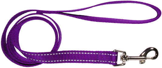 BEAU PET LEAD REFLECTIVE PURPLE 20MM