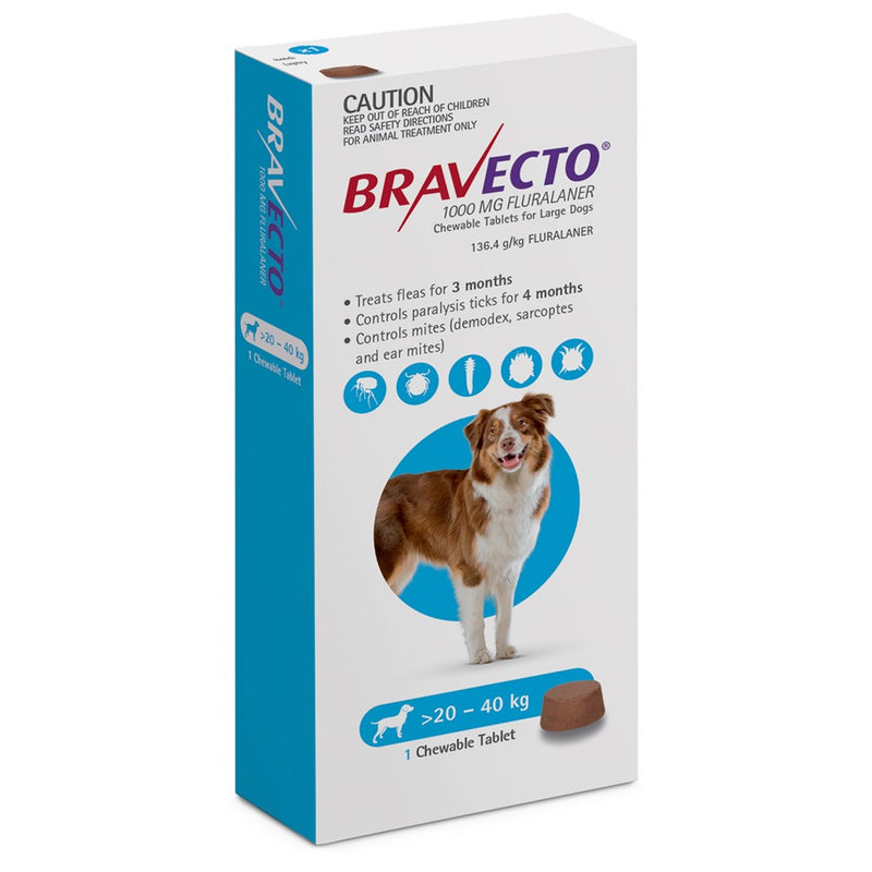 BRAVECTO CHEW LARGE BLUE 20-40KG 1PK