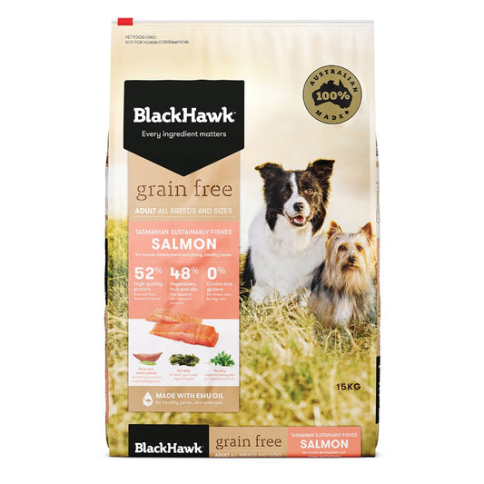 BLACK HAWK GRAIN FREE SALMON 15KG