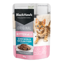 BLACK HAWK KITTEN CHICKEN & FISH GRAVY 85G 12PACK