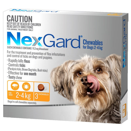 NEXGARD CHEWS EX-SMALL DOG 0-4KG 3PK