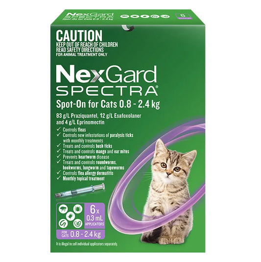 NEXGARD SPECTRA CAT SMALL 0.8 - 2.5KG 6PK