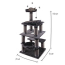 KAZOO 5 LEVEL PLAYGROUND SCRATCHER CHARCOAL