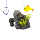GRANITE ROCK W/PLANTS MINI 80W X 90H X 120D MM