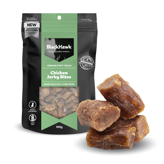 BLACK HAWK PUPPY CHICKEN BITES TREATS 100G