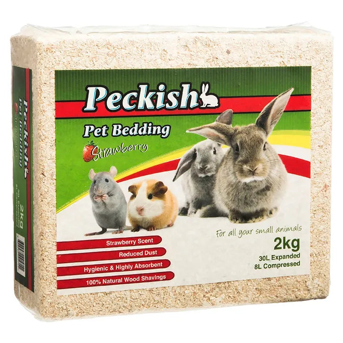 PECKISH WOOD SHAVINGS 30L STRAWBERRY 2KG