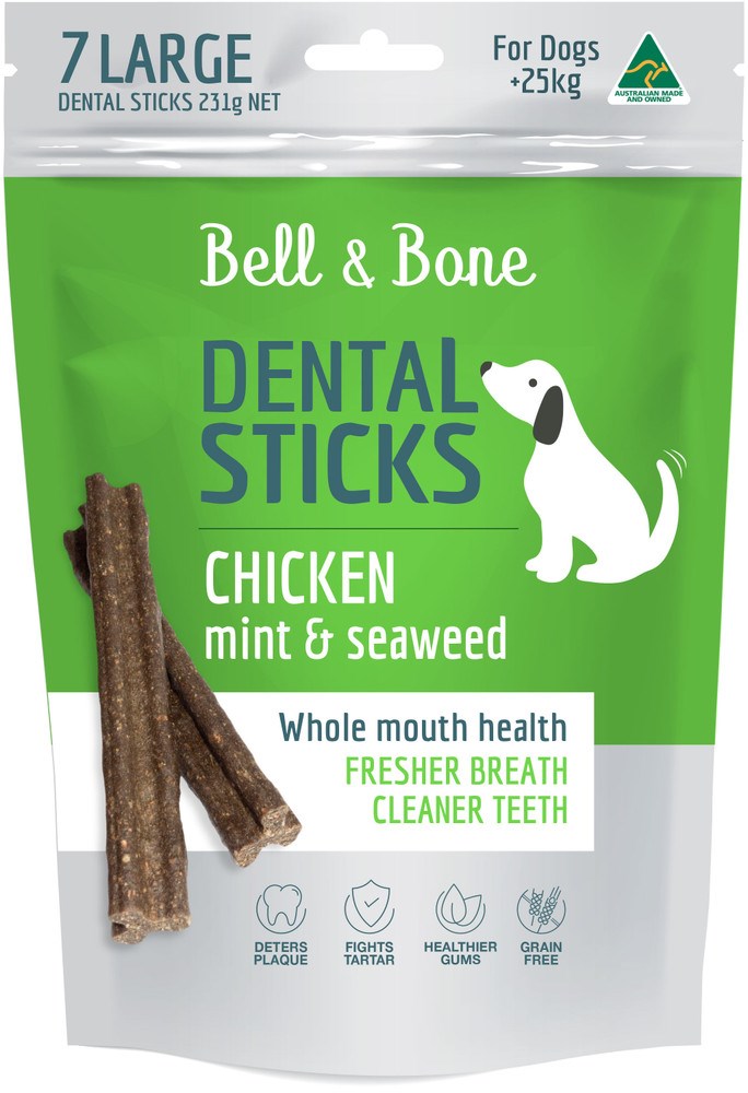 **BELL & BONE DENTAL STICKS CHICKEN, MINT & SEAWEED LARGE 231G