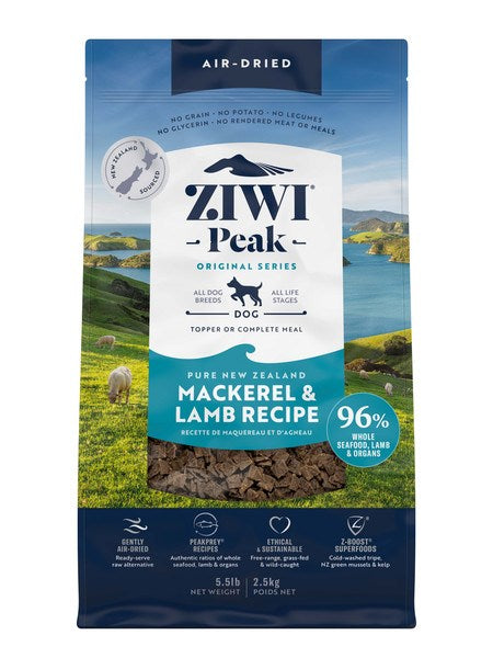 ZIWI PEAK DOG AIR DRIED MACKEREL & LAMB 2.5KG