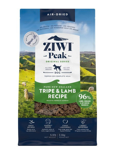 ZIWI PEAK DOG AIR DRIED TRIPE & LAMB 2.5KG