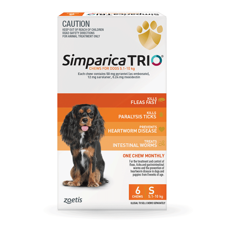 SIMPARICA TRIO 5.1-10.0KG 6PK